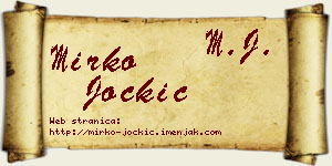 Mirko Jockić vizit kartica